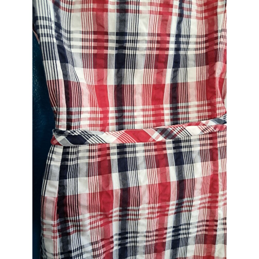 Brooks Brothers Red Fleece Plaid Sleeveless Dress Size 6 Red White Navy - Picture 12 of 14